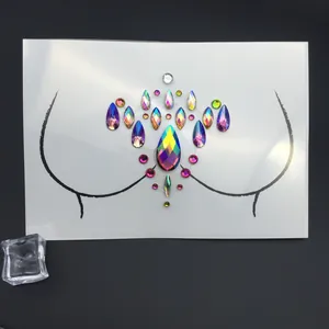 Joyas profesionales de acrílico iridiscentes para el pecho con pedrería multicolor