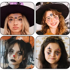 Halloween face jewels rhinestones stickers for festive music festival makeup looks