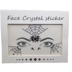 Spider web face crystal sticker for Halloween festival rhinestone makeup