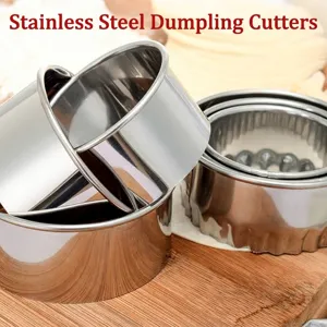 Stainless Steel Dumpling Skin Mold Round Flower Shape Dough Cutter Mousse Ring For Kitchen Cooking DIY Baking Tools