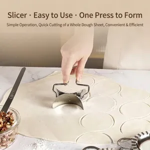 Premium 304 stainless steel dumpling skin cutter mold set for easy homemade pastry prep