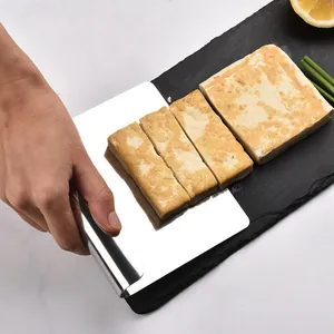 Professional 304 stainless steel food scraper and dough cutter tool for kitchen transfer