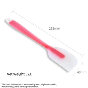 Spatule professionnelle en silicone rose semi-transparente pour pâtisserie et décoration