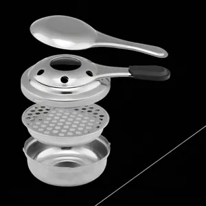 Portable stainless steel alcohol stove exploded view for outdoor picnic camping