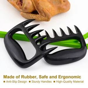 Artigli Sminuzzatori di Carne in Plastica Nera Resistenti al Calore Design Zampa d'Orso Strumento Barbecue per Maiale Pollo Manzo