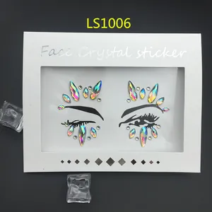 Rhinestone Face Gems Sticker Iridescent Festival Face Jewels Body Art Crystal Temporary Tattoo For Rave Party Halloween Decoration