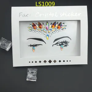 Colorful rhinestone face crystal stickers with sparkling DIY forehead gems design