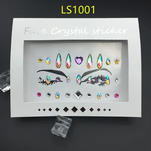 Multi-shape colorful face crystal stickers for DIY eye makeup and festival beauty looks