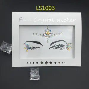Sparkling iridescent rhinestone face stickers and forehead jewels for festive DIY makeup