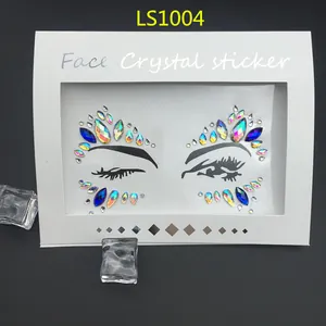 Iridescent rhinestone face stickers for DIY makeup and festival eye decoration