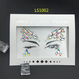 Iridescent face crystal stickers for eye makeup DIY decoration in white gift box