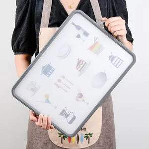 304 Stainless Steel Antibacterial Cutting Board Mildew-proof Double-sided Kitchen Chopping Board With Cartoon Pattern