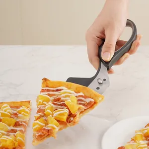 Detachable stainless steel pizza scissors for easy slicing and serving in kitchen