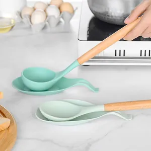 Heat Resistant Silicone Spoon Rest Kitchen Utensil Ladle Spatula Holder Modern Minimalist Large Spoon Mat Kitchen Tool