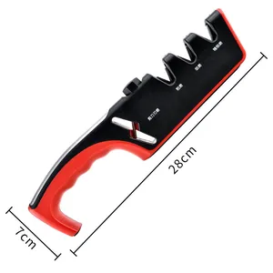 Affilacoltelli manuale multifunzionale a 4 slot con dimensioni di lunghezza 28cm.