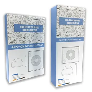 Cajas de embalaje para kit de alfombrilla de silicona con rodillo y raspador de acero.