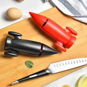 Creative rocket-shaped multi-functional manual knife sharpener for kitchen tools