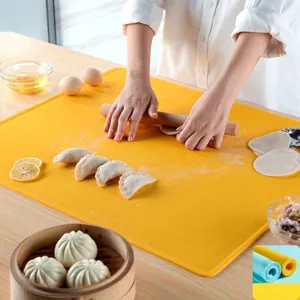 Tapete de silicona amarillo grande para amasar y extender masa de grado alimenticio
