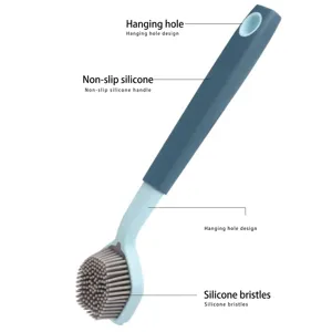 Ergonomische siliconen keukenreinigingsborstel met antisliphandgreep voor pannen