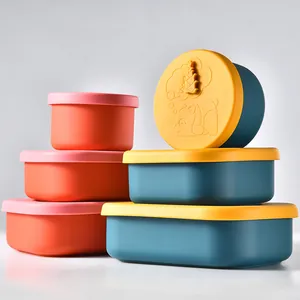 Boîtes à bento empilables en silicone de qualité alimentaire pour petits et grands