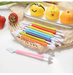 9-piece fondant carving tool set, double-ended baking shaping pens for cake decorating.