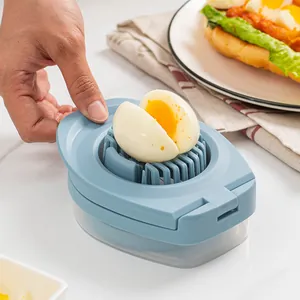 3-in-1 multi-functional blue egg slicer for uniform slices and wedges in Japanese style