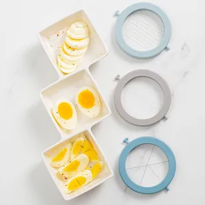 3-in-1 multifunctional egg slicer set for slicing, halving, and wedging