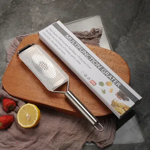 Grattugia per Formaggio in Acciaio Inossidabile 304 Grattugia per Limone Professionale Con Manico in Metallo e Coperchio Protettivo per Cucina