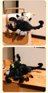 Adorable black scorpion plush keychain pendant as a unique bag charm accessory