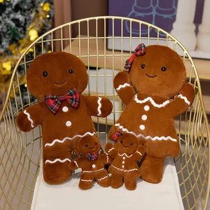 Weihnachten Lebkuchenmann Plüschtier Soft Stuffed Puppe Anhänger Tasche Charme Male Female Styles Festliche Winter Urlaub Geschenk