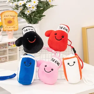 Creative Boxing Glove And Sandbag Plush Keychain Mini Soft Stuffed Doll Sports Theme Gym Souvenir For Bag Decor Pendant