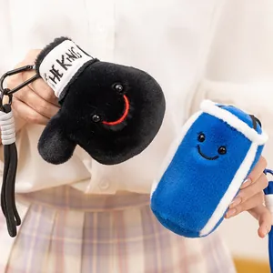 Creative boxing glove and punching bag plush toys with cute smiley faces for gifts