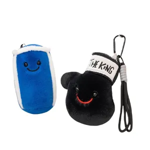 Creative mini plush boxing glove and sandbag keychain set gym theme souvenir gifts