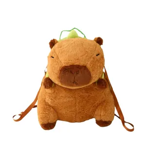 Mochila de peluche de carpincho de dibujos animados lindo para mujeres ocio y almohada siesta