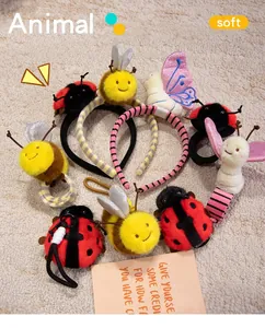 Serre-têtes et bracelets peluche insectes mignons avec abeilles et coccinelles