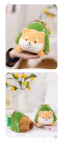 Capybara and Shiba Inu plush keychain in Zongzi rice dumpling design for festival