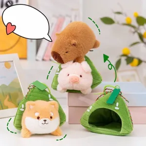 Creative Zongzi plush keychain featuring Capybara and piggy design for festival gift