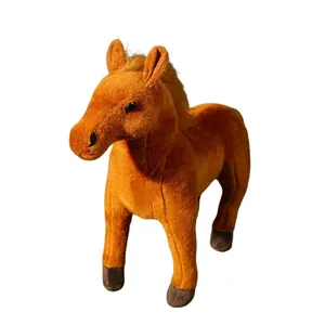 Simatico cavallo di peluche realistico marrone animale di peluche morbido regalo compleanno