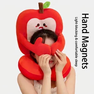 Apple-shaped ice silk nap pillow with magnetic eye-shading hands for comfortable office sleep