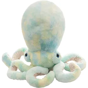 Morbido polpo di peluche colorato con vivace motivo tie-dye e tentacoli molto dettagliati