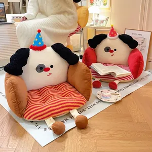 Cuscino per sedia a forma di cane in peluche con schienale per ufficio e dormitorio