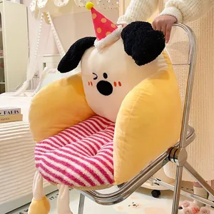 Simpatico cuscino da seduta e schienale integrato in peluche a forma di cane