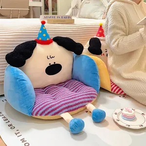 Simpatico cuscino per sedia integrato in peluche a forma di cane per casa e ufficio