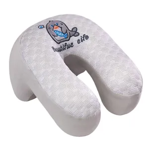 Ergonomic ice silk nap pillow for office desk sleeping featuring cute cartoon embroidery