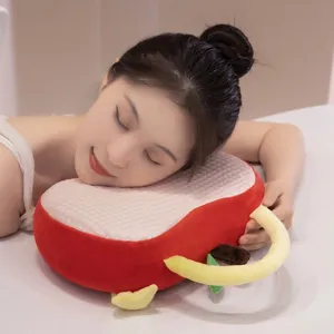 Cojín creativo de látex de seda helada con forma de manzana para siesta en oficina y respaldo