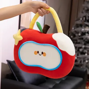 Cojín creativo con forma de manzana y asa para la siesta en la oficina y soporte