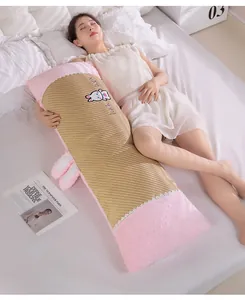 Almohada larga refrescante con terciopelo de burbujas rosa y superficie transpirable