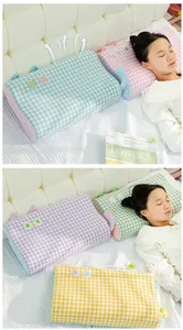 Soft memory foam pillows for kids with colorful waffle patterns and cartoon ears
