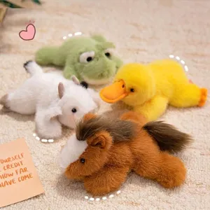 Cute Animal Plush Toy Mini Stuffed Pony Frog Cow Duck Doll Soft Desktop Decoration Mouse Pad Companion Wrist Rest Gift