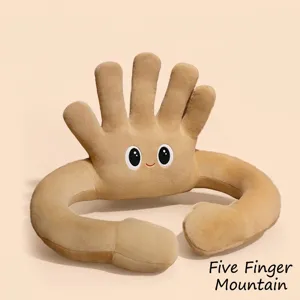 Kreatives Plüschkissen in Handform als ergonomische Rückenstütze für den Bürostuhl